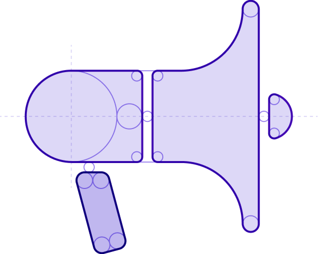 Icona di progettazione che raffigura un megafono